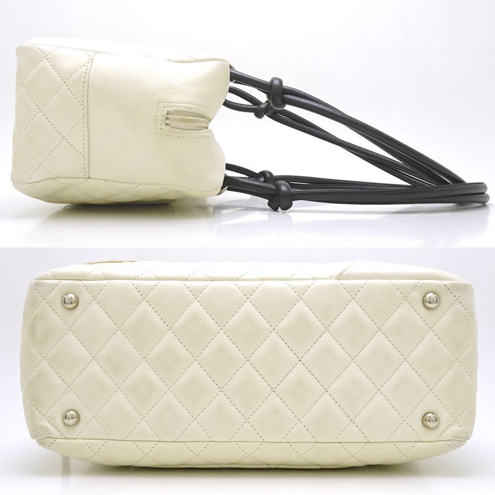 Chanel Cambon Line Bowling Bag Leather x Python White - Picture 2 of 8